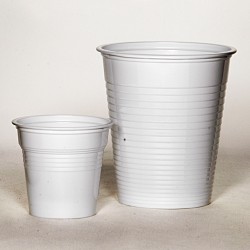 Becher Plastik weiss 200ml 100Stk./ Pa. conf. 100 bicchieri plastica