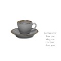 Season Dark Grey Mokkatasse mit Untere 80ml - Tazza Caffé con piatto