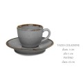 Season Dark Grey Cappuccinotasse mit Untere 300ml - Tazza Colazione con piatto