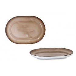 Brush Tortora Platte Teller oval 33cm - Vassoio Piatto ovale
