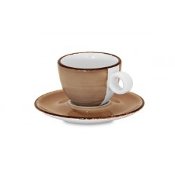 Brush Tortora Cappuccino.-Teetasse mit Untere 280ml - Tazza Capp. con piatto