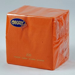 Servietten reine Zellulose Orange - Mandarin 40x40cm - 3-lagig