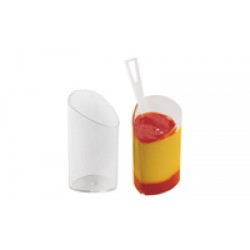 Portionenbecher dreieckig Kunststoff 70ml - 100Stk./Pack. | Bicchierino monouso 70ml - 100pez./conf.