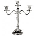 Kerzenleuchter 3-flammig inox versilbert 35cm | Candelabro 3 luci, argentato