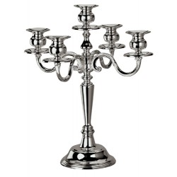 Kerzenleuchter 5-flammig inox versilbert 35cm | Candelabro 5 luci, argentato