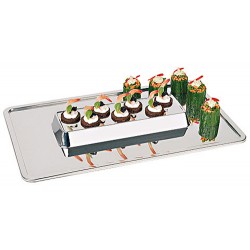 Buffet-Tablett mit Erhöhung rechteckig Inox GN 1/1 - 53x32,5cm | Vassoio buffet rettangolare inox GN 1/1 53x32,5cm