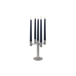 Kerzenleuchter Buffet 5-flammig inox mattiert 20,5cm | Candelabro 5 luci, inox satinato