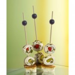 Fingerfood Deko Picker Bambu Stäbe Picker mit Olive 12,5cm - Bacchette per Cibi Black Pearl