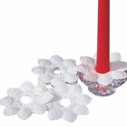 Kerzenmanschetten Tropffänger Blütenform  weiss 10cm 100 Stk./Pa. Sottocandele