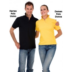 Kellnerhemd Damen Polo Kurzarm blau Gr. S bis XXL