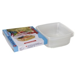 Verpackung Lebensmittelbehälter trasparent mit Deckel 0,75lt - Conf. 4 Vaschette in PP con Cop.